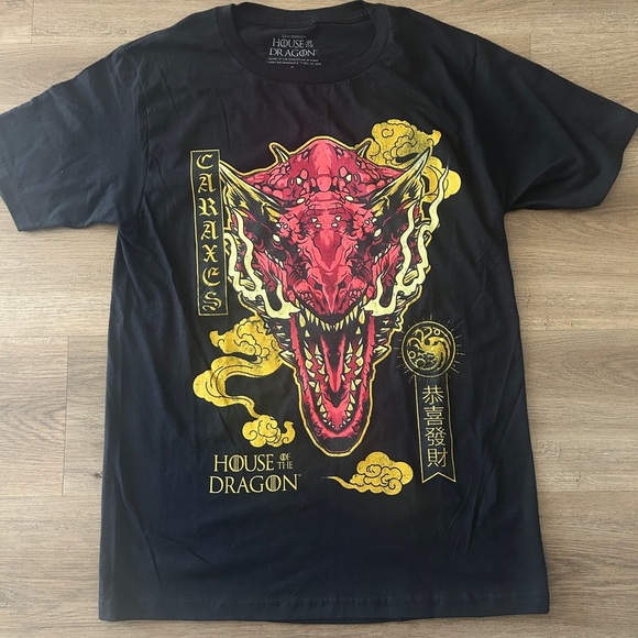 House of the Dragon Caraxes Dragon Tee (Black, Size S), Unisex - NWT - Picture 2 of 6